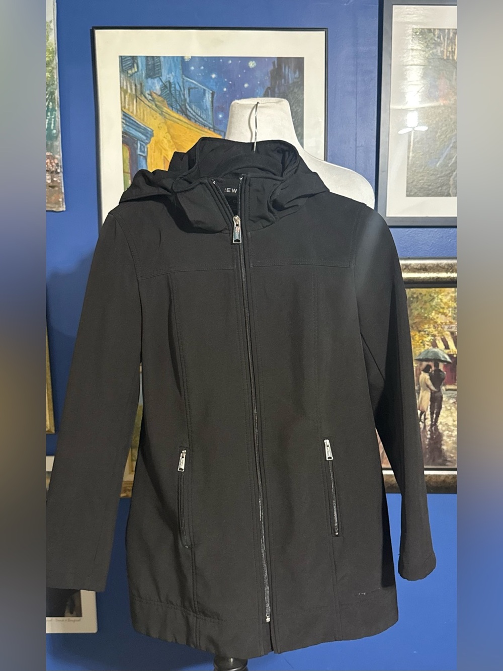 Andrew Marc Women’s Black Hooded Utility Water-Repellent Jacket